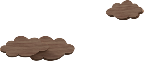 Nuvem desenhas feita em madeira